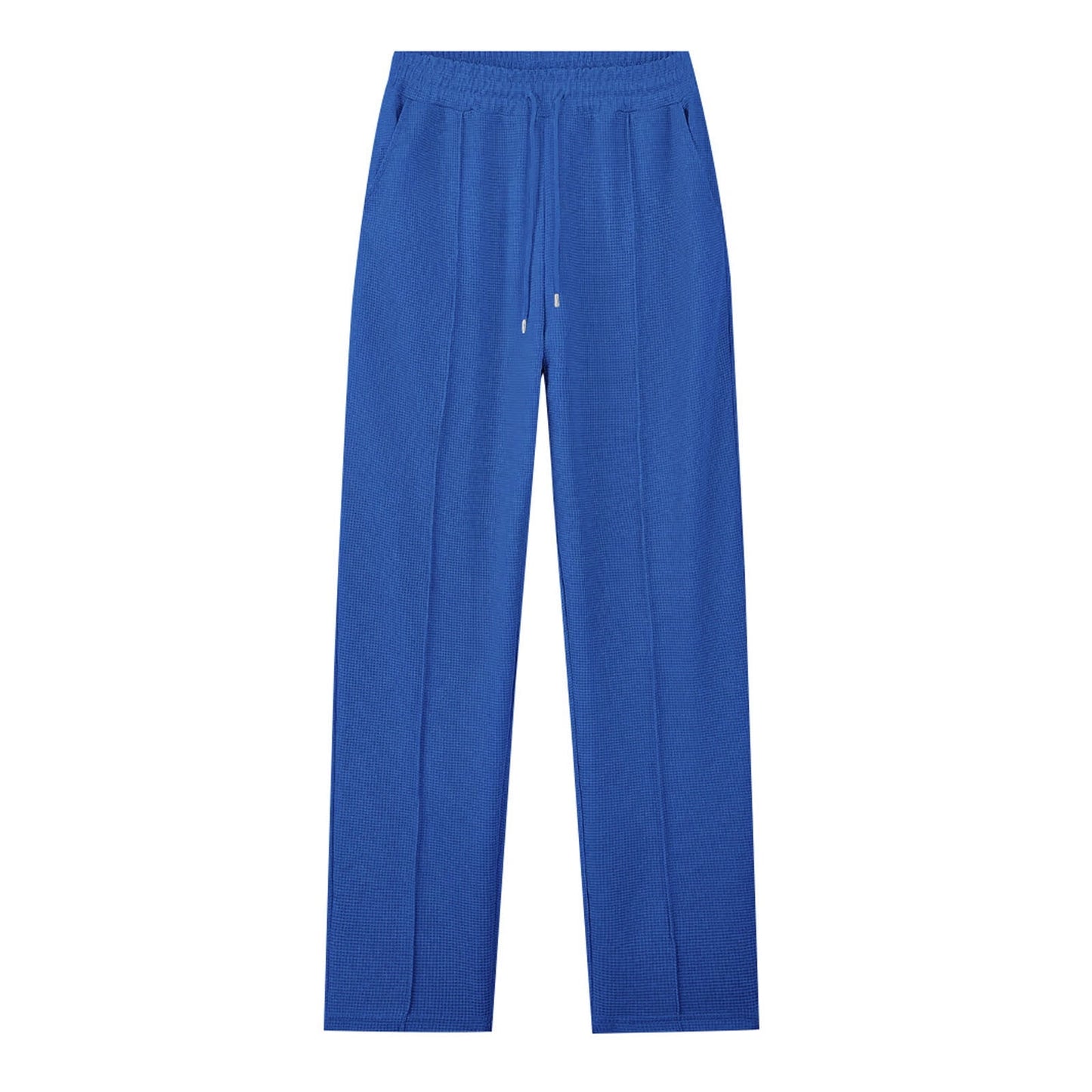 Men's Blue Casual Zipper Pullover Jogging 2Pcs Tracksuits Set
